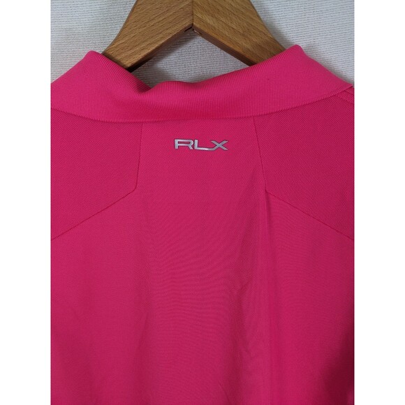 RLX Ralph Lauren Polo Shirt Womens Medium Bright Hot Pink Short Sleeve Golf - Picture 5 of 9